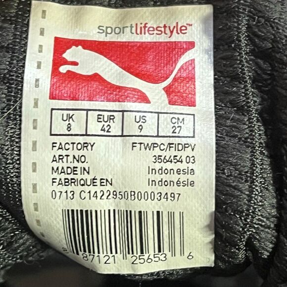 Puma Black & Gray Houndstooth El Ace Lightweight Sneakers Mens Sz9 - Picture 10 of 10